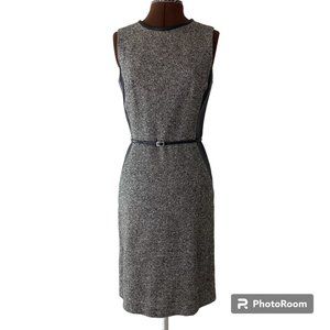 ABS Leather and Tweed Sheath Dress